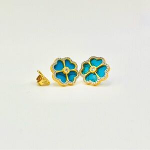 Downtown Flora Turquoise Stud Earrings